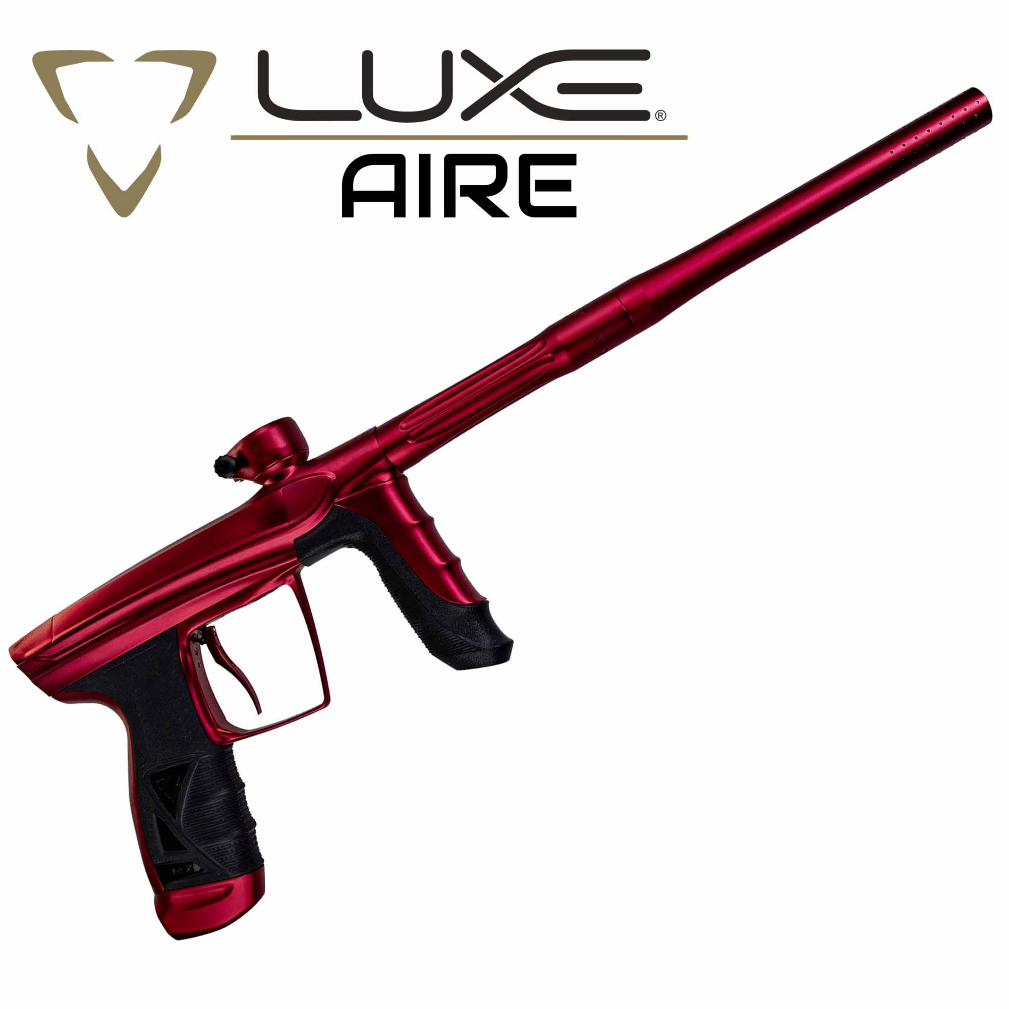 DLX Luxe® AIRE marker, dust red paintball-pistole, rot, langen-barrel, schusswaffe, percussion
