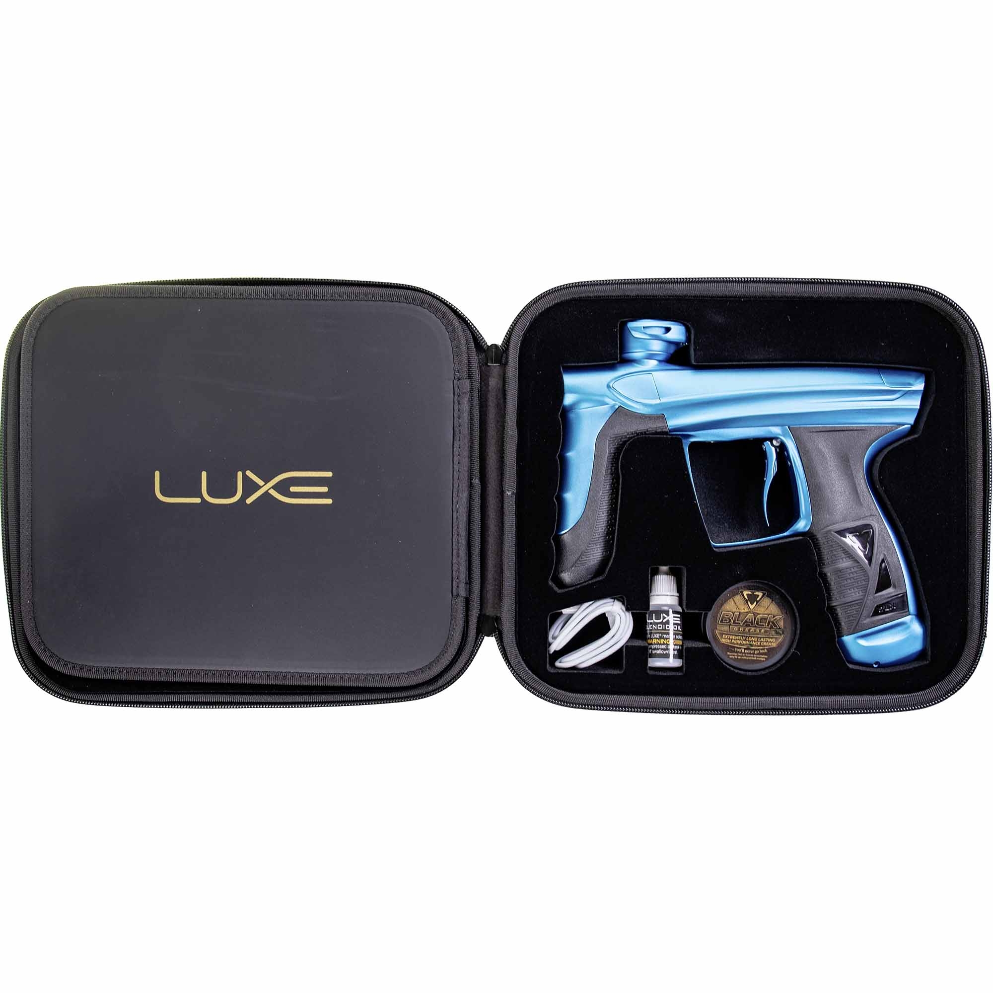 DLX Luxe® AIRE marker, dust blue Drahtlose-Lackierpistole, Sprühpistole, Koffer-Set, Lackierzubehör, Sprühzubehör