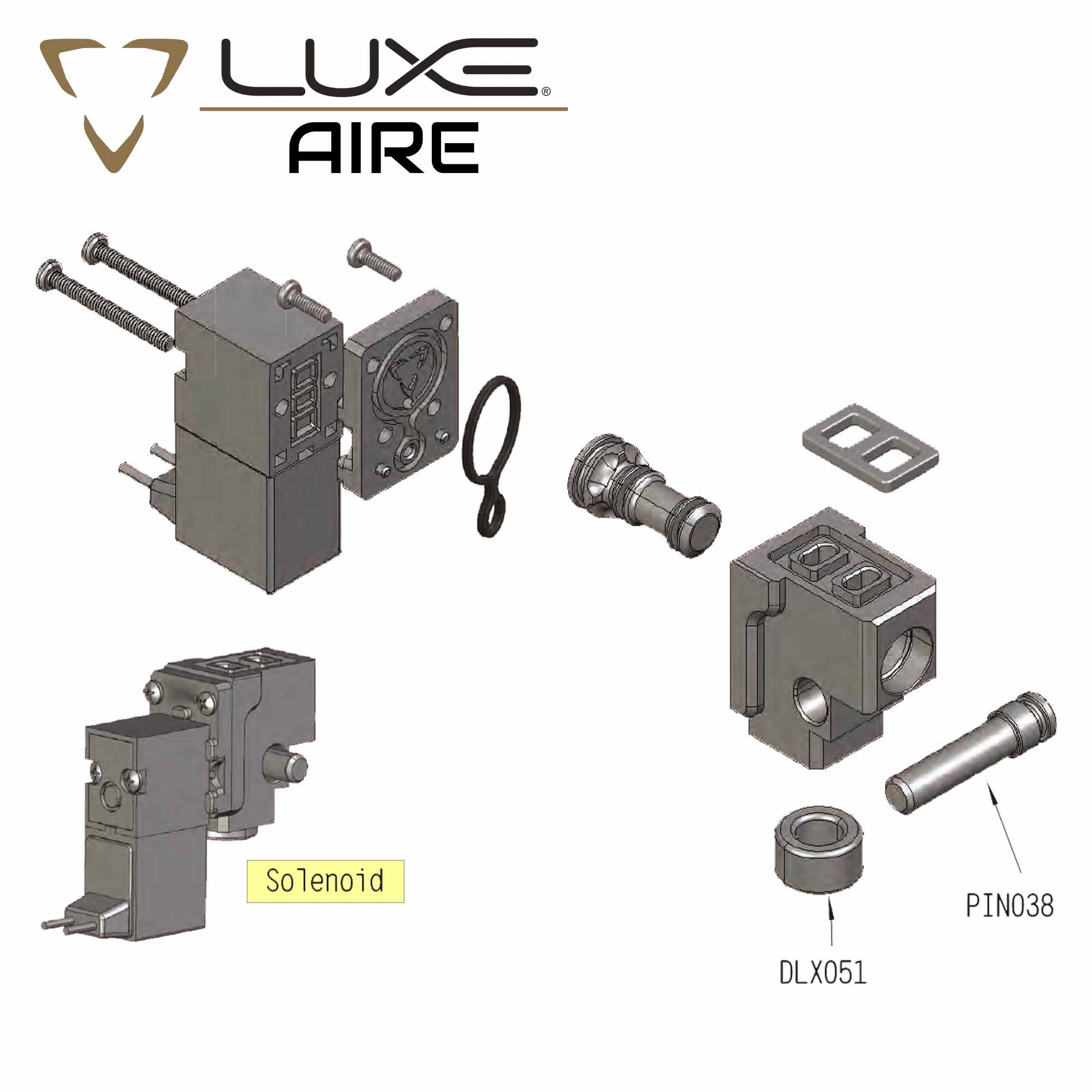 Solenoid, Ventilblock, Anschluss, Dichtungen, Schrauben