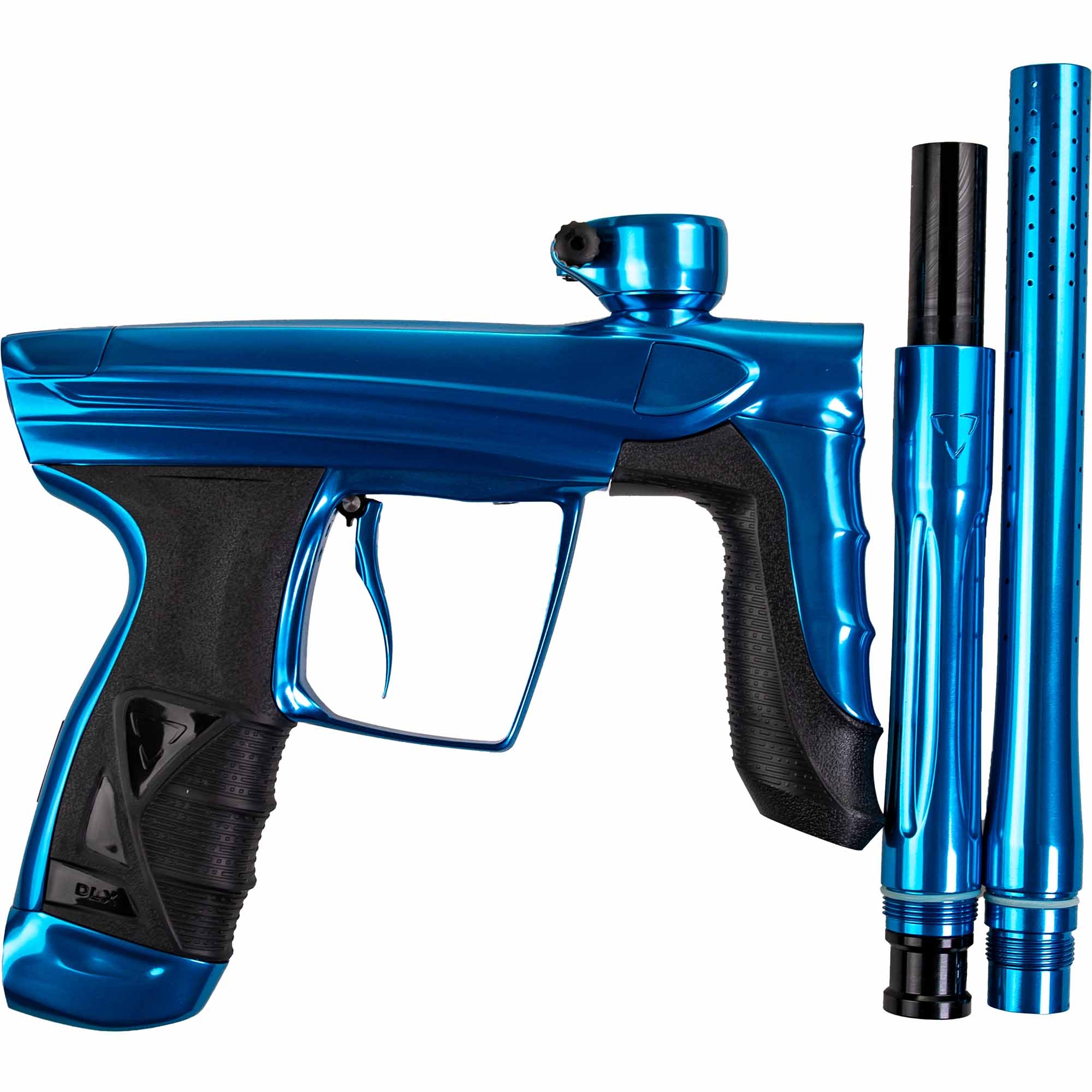 DLX Luxe® AIRE marker, polished blue Paintballgun, Blau, Auslöser-Griff, Schwarz-Griff, Barrelenteile