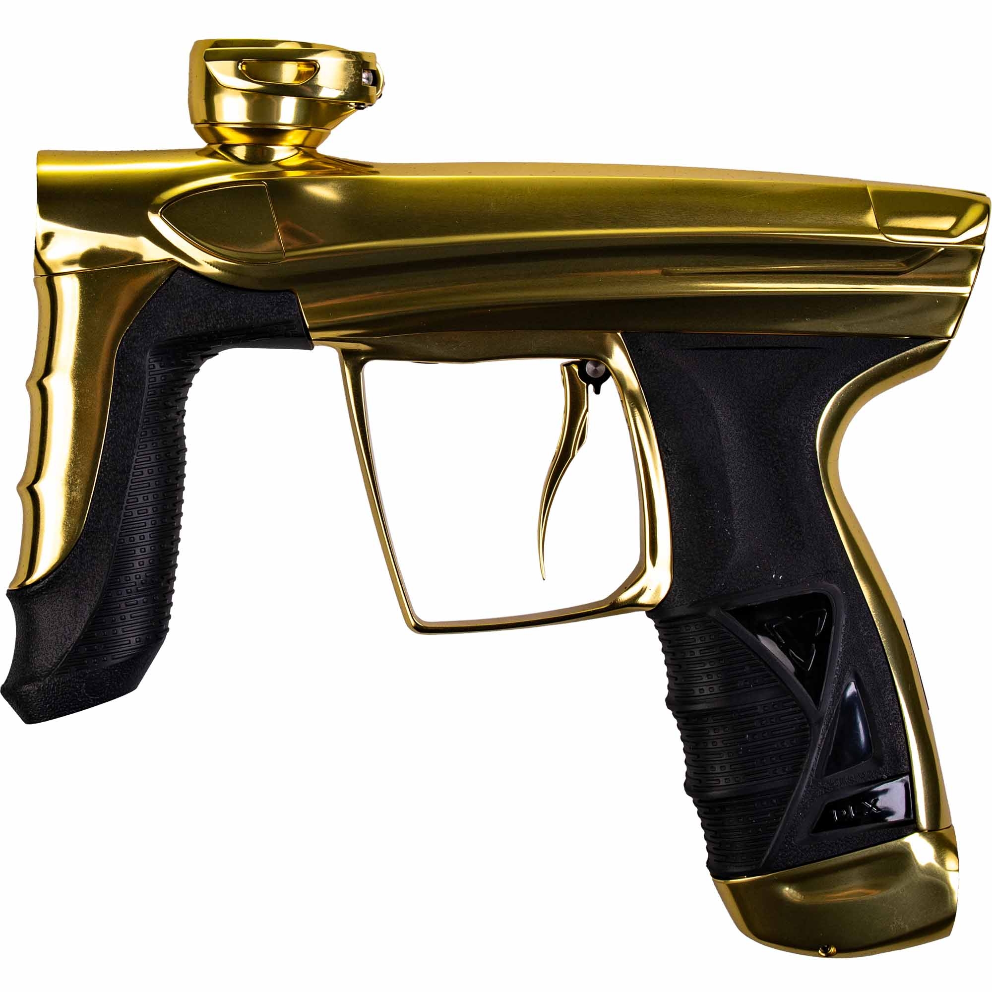 DLX Luxe® AIRE marker, polished gold Paintball-Waffe, Goldfarbig, Sportausrüstung, Auslöser-Griff, Gasbetrieben