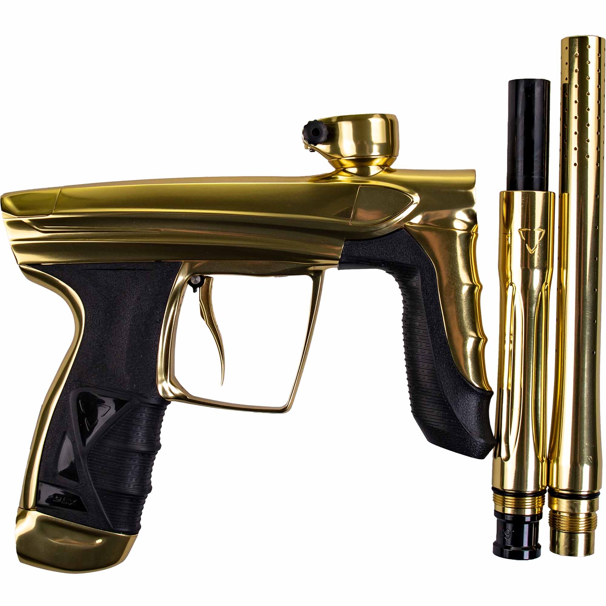 DLX Luxe® AIRE marker, polished gold Goldfarbene Pistole, Spaß-Pistole, Lackiertes Metall, Schwarzgriffe, Anzeige-/Playset-Miniaturen