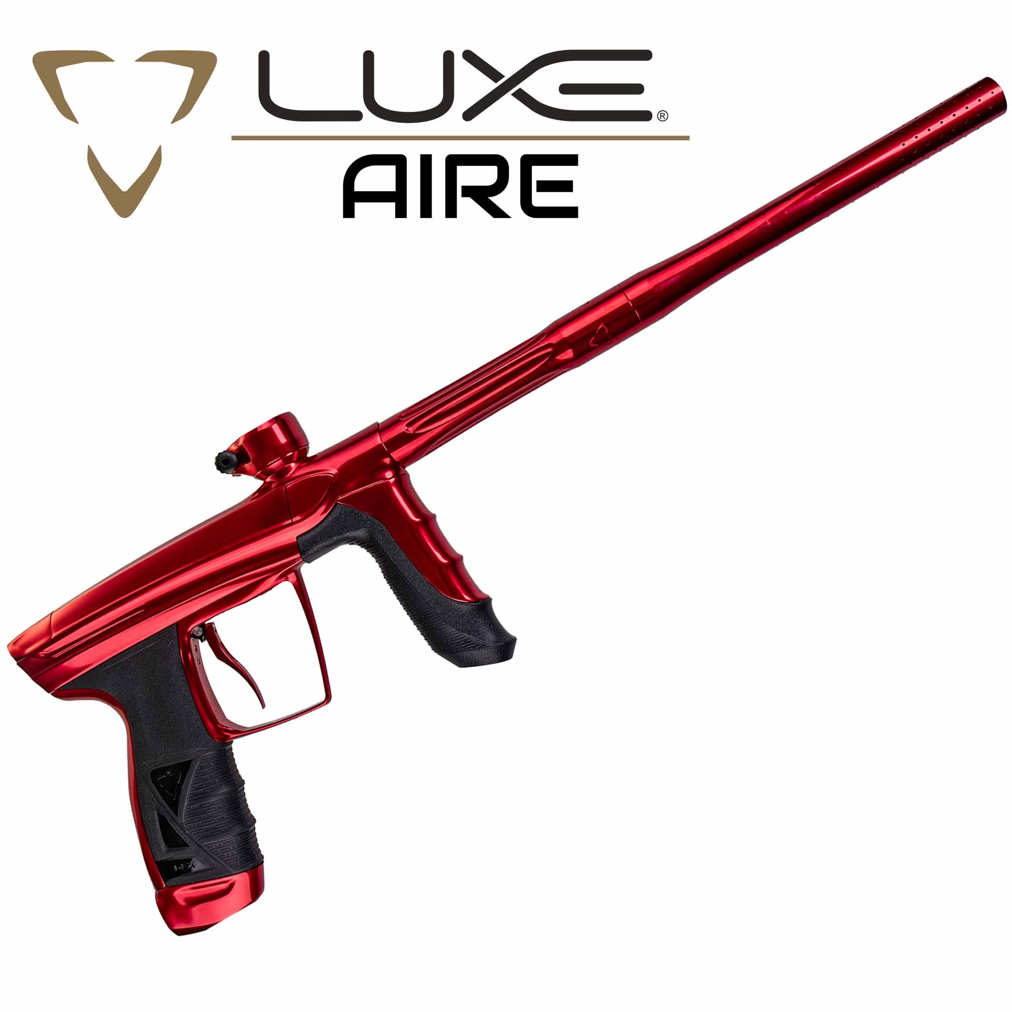 DLX Luxe® AIRE marker, polished red Pistole, Paintball, Airsoft, Rot, Griff