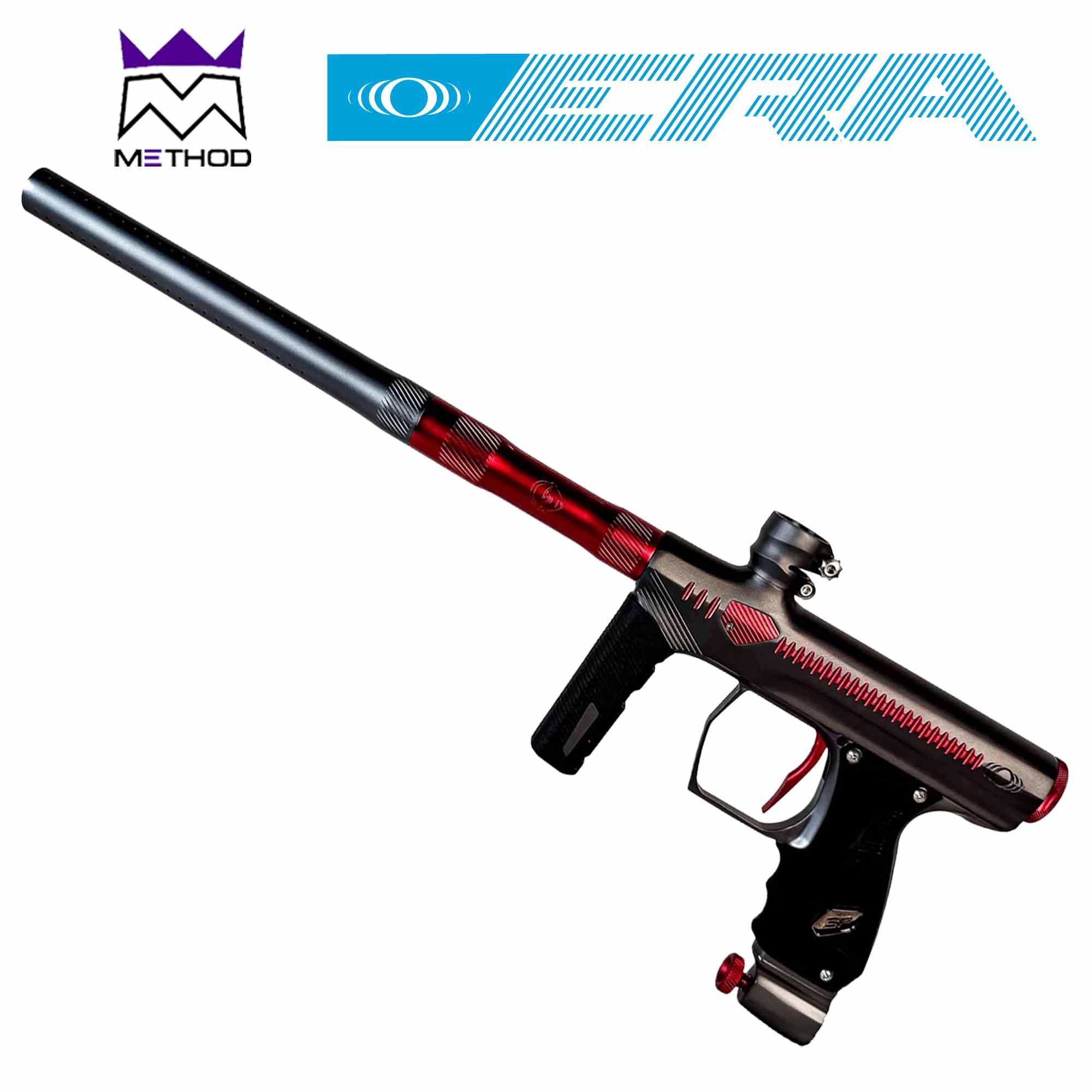 SP Shocker® Method ERA marker, black/red Treibjagte Drauflose?, Pistole?, Paintball Markierer, Red/Schwarz, Halterung Rohrlänge