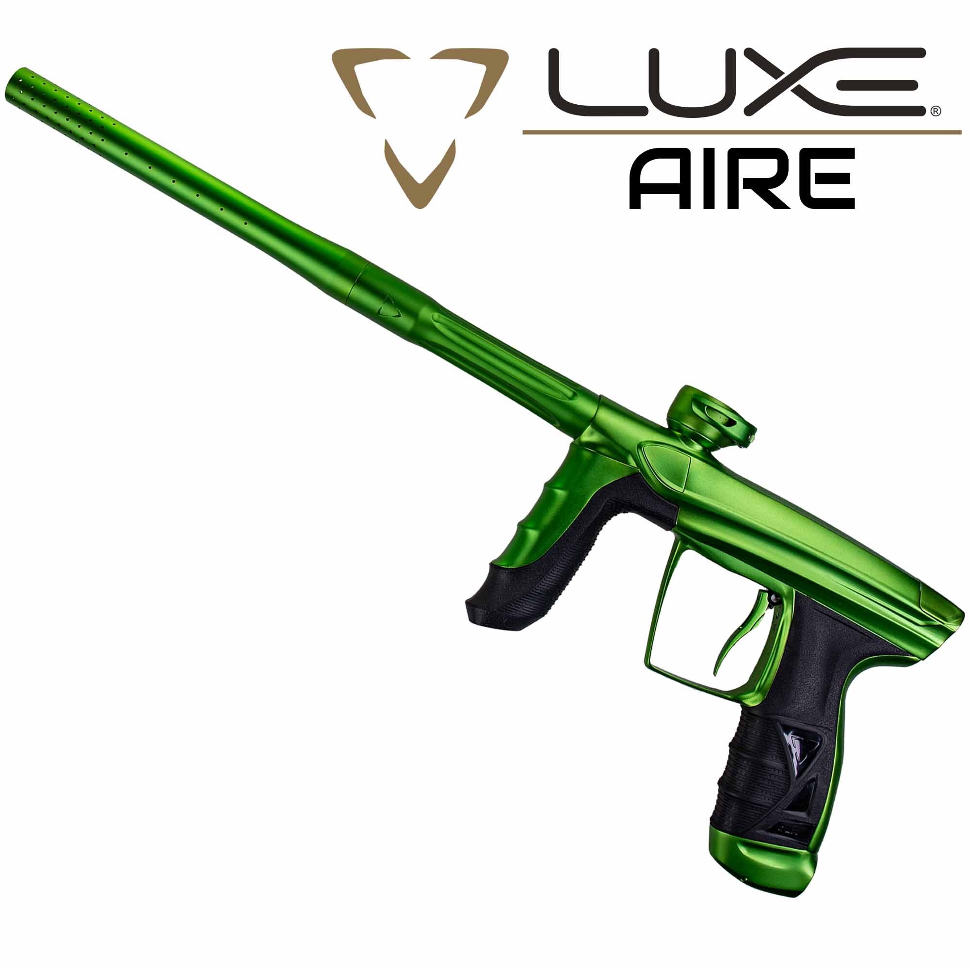 DLX Luxe® AIRE marker, dust green Paintball-Pistole, grün, Pump-Action, Handgriff, Lange Barrel