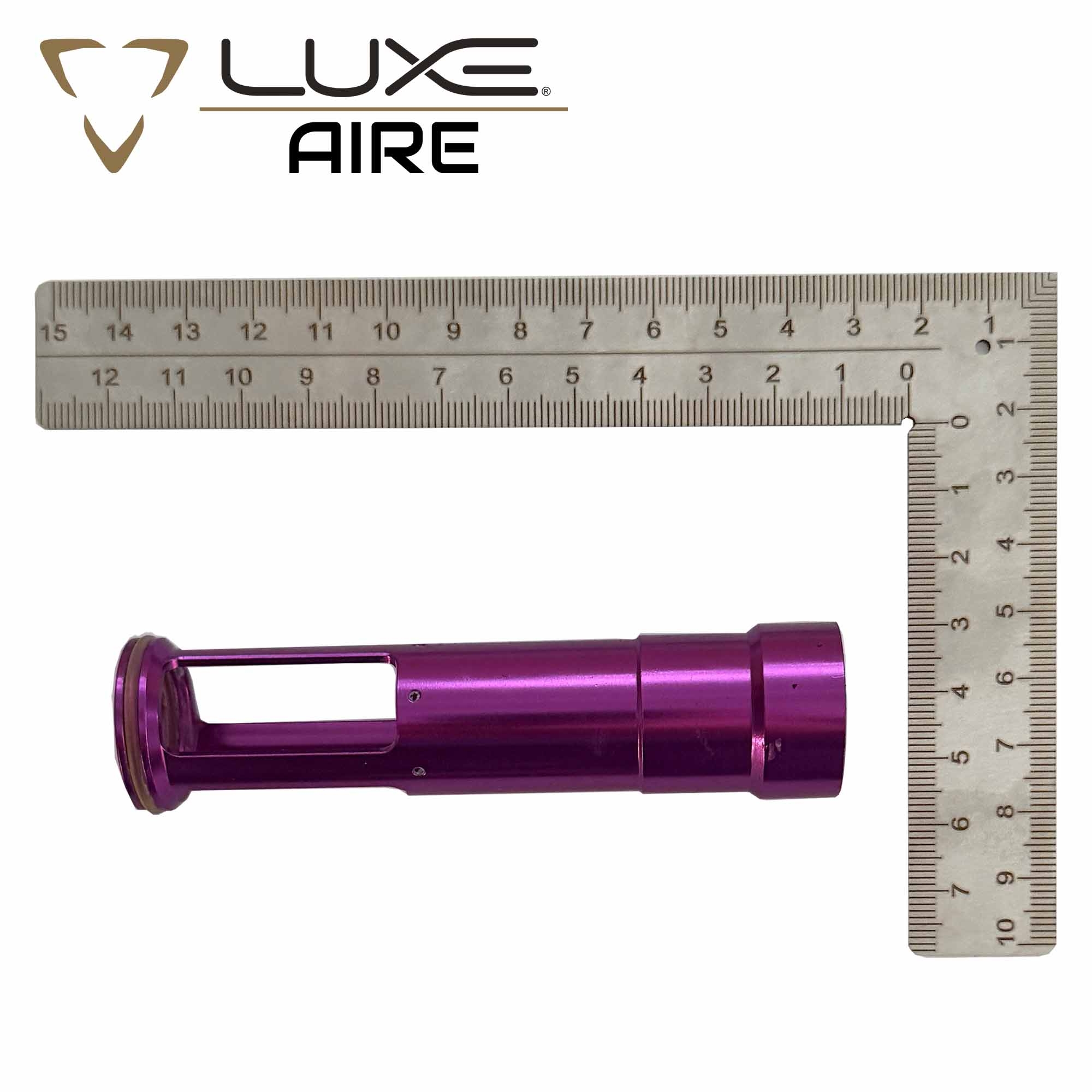 luxe air, gun metal, purple, cylinder, tube